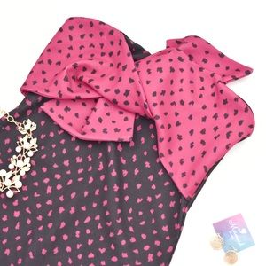 ⛔️SOLD⛔️ Topshop Strapless Pink and Black Ribbon Bodycon